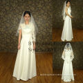 Beautiful Simple Satin Wedding Dress with bowknot and Hot Sale High Quality Floor Lengh Sleeveless Wedding Dress